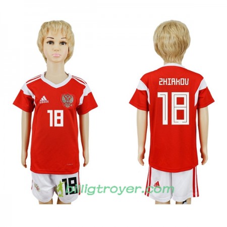 Billige Fotballdrakter Russland Zhirkov 18 Barn VM 2018 Hjemmedraktsett